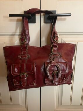 VINTAGE OXBLOOD NINE WEST SHOULDER BAG